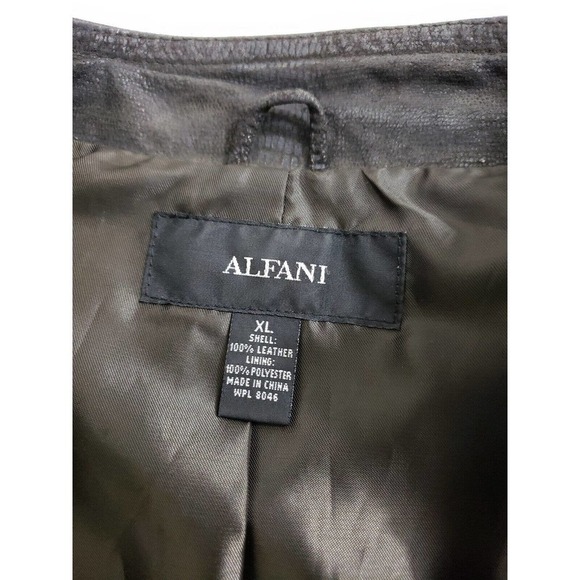 Alfani ~Woman Size XL~ Brown 100% Leather Full Zip Lined Pockets Ladies Jacket. - Picture 10 of 12